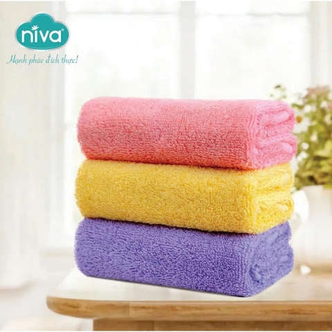 [Combo 5] Khăn Mặt Cotton Tự Nhiên 100% Niva WS4 Mềm Mịn Thấm Hút Tốt, An Toàn Cho Da, Trơn Kích Thước 280x480 mm