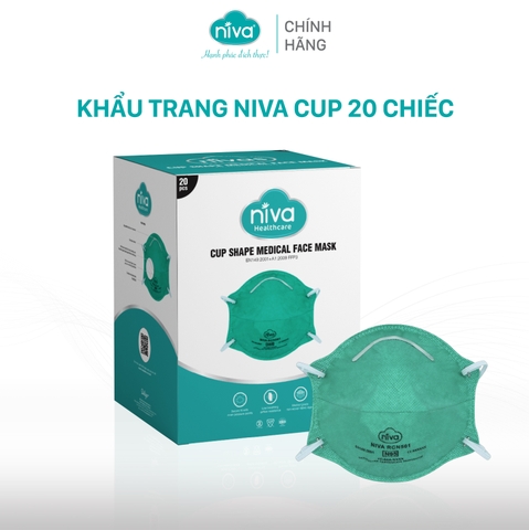 Khẩu Trang Niva N95 - Cup AC95 - 20pcs Ngăn Ngừa Vi Khuẩn, Virus Đạt Chuẩn FDA Hoa Kỳ, Hàng Chính Hãng Cao Cấp