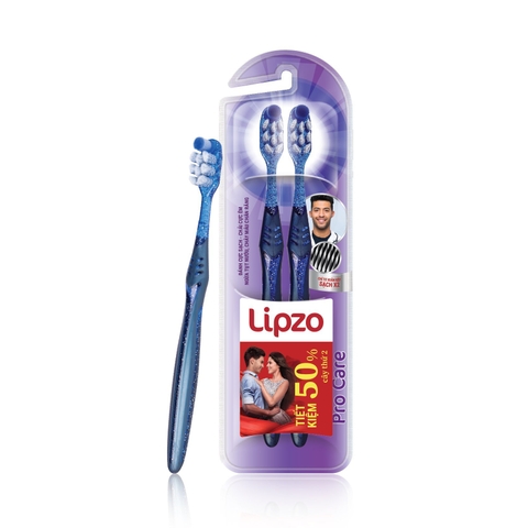 Combo 3 Bàn Chải Đánh Răng Lipzo ProCare Cao Cấp Công Nghệ Lông Chỉ Tơ Xoắn Kép Kết Hợp Lông Sợi Tynnex Làm Sạch Mảng Bám