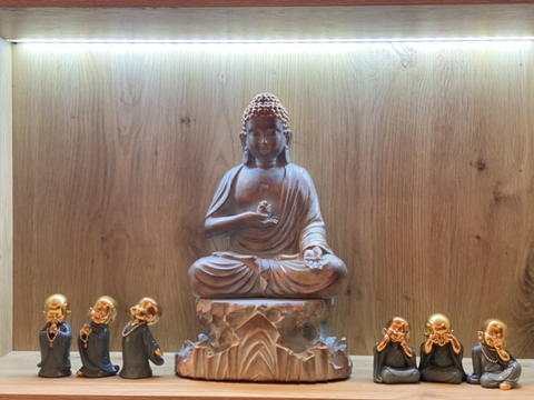 Bộ tượng Phật A di Đà 26cm