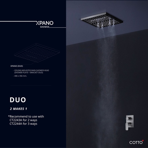 XPANO DUO - Sen tắm đứng COTTO gắn trần