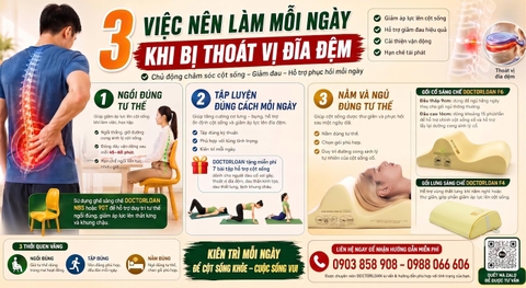 3 VIỆC NÊN LÀM MỖI NGÀY KHI BỊ THOÁT VỊ ĐĨA ĐỆM