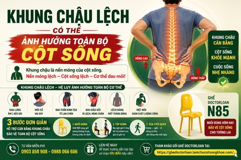 KHUNG CHẬU LỆCH CÓ THỂ ẢNH HƯỞNG TOÀN BỘ CỘT SỐNG
