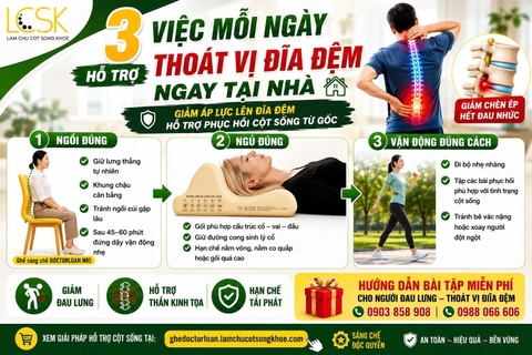 3 VIỆC MỖI NGÀY GIÚP HỖ TRỢ THOÁT VỊ ĐĨA ĐỆM TẠI NHÀ