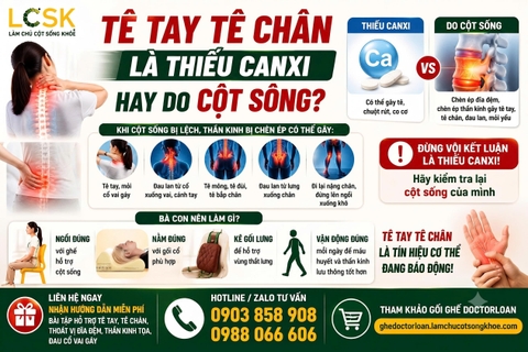 TÊ TAY TÊ CHÂN LÀ THIẾU CANXI HAY DO CỘT SỐNG?