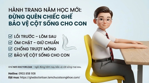 HÀNH TRANG NĂM HỌC MỚI: ĐỪNG QUÊN CHIẾC GHẾ BẢO VỆ CỘT SỐNG CHO CON