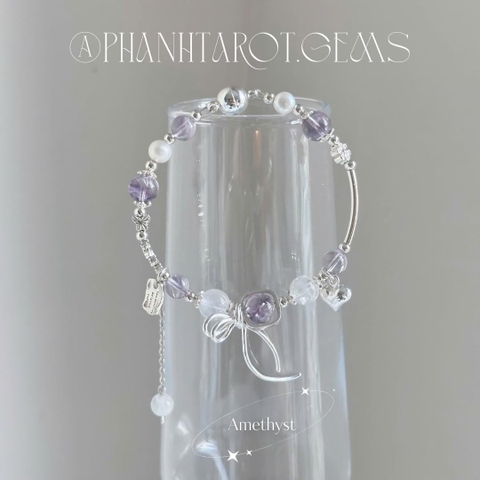 Kiềng Bạc 9 Đá Ribbon silver