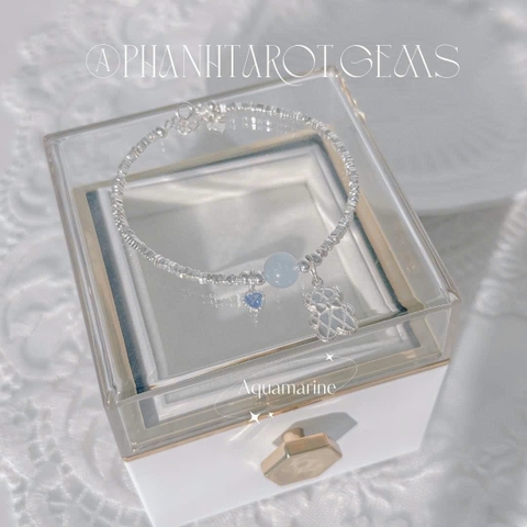 Kiềng bạc hạt tam giác mix charm teddy