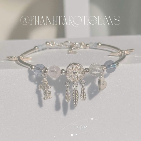 Kiềng bạc mix charm dream catcher