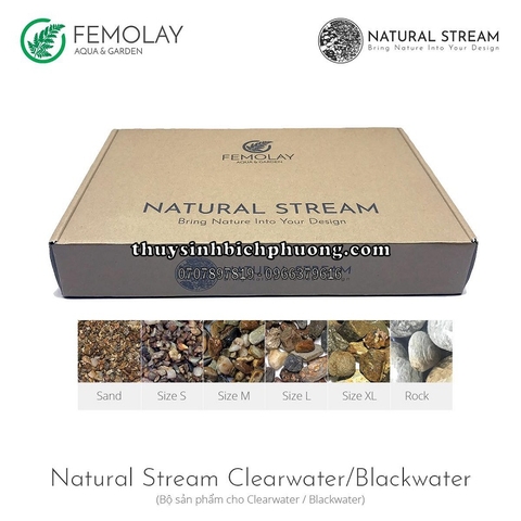 FEMOLAY NATURAL STREAM CLEARWATER / BLACKWATER - COMBO CÁT SẠN SỎI ĐÁ SUỐI TỰ NHIÊN