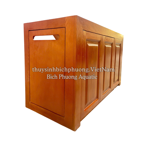 CHÂN TỦ GỖ SỒI MÀU GÕ ĐỎ MẪU 2 - AQUARIUM WOOD CABINET