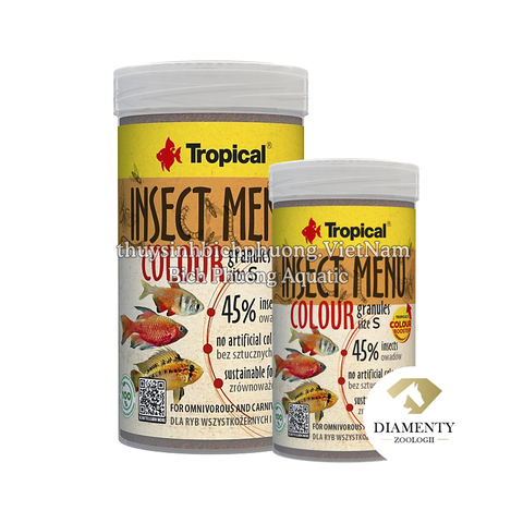 INSECT MENU COLOUR GRANULES SIZE S – THỨC ĂN HẠT TĂNG MÀU CHO CÁ CẢNH