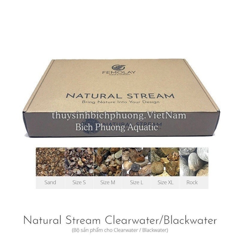 FEMOLAY NATURAL STREAM CLEARWATER / BLACKWATER - COMBO CÁT SẠN SỎI ĐÁ SUỐI TỰ NHIÊN