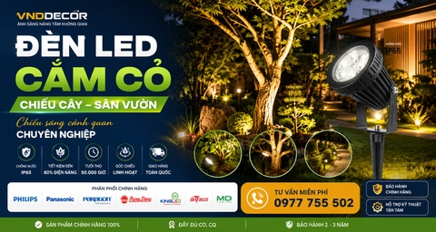 Đèn LED Cắm Cỏ Chiếu Cây, Sân Vườn Giá Tốt – Chống Nước IP65, Bảo Hành Chính Hãng