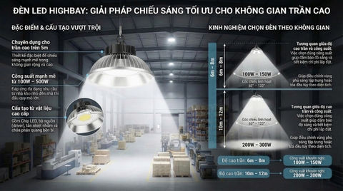 Đèn LED Highbay Là Gì? Ứng Dụng Trong Nhà Xưởng Hiệu Quả Nhất