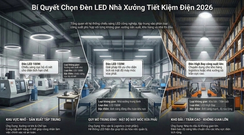 Đèn LED Nhà Xưởng Là Gì? Cách Chọn Đèn Chiếu Sáng Nhà Xưởng Tiết Kiệm Điện Nhất 2026