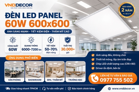 Đèn LED Panel 60W 600x600 Giá Rẻ TPHCM – Sáng Mạnh, Tiết Kiệm Điện