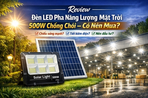 Review Đèn LED Pha Năng Lượng Mặt Trời 500W Chống Chói – Có Nên Mua?