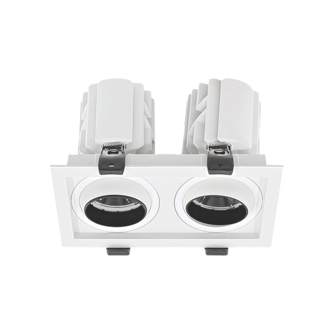 Đèn LED Âm Trần Đôi 40W Chỉnh Góc Anfaco AFC 755/2-20Wx2