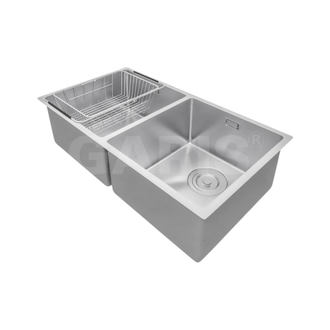 CHẬU RỬA 2 HỐ CÂN ÂM BÀN ĐÁ GS21.81D GARIS