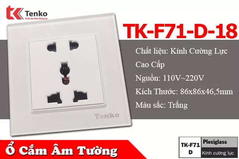 Ổ Cắm Điện Âm Tường Mặt Kính Cường Lực Cao Cấp TK-F71-D-18