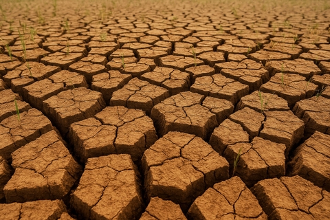 Ảnh ruộng nứt nẻ hạn hán Đồng bằng sông Cửu Long