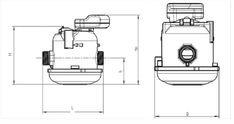 Kích thước đồng hồ nước Sensus 220C