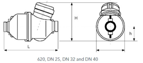 Kích thước đồng hồ nước Sensus 640