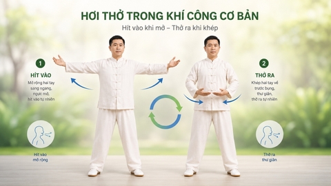 Cách phối hợp hơi thở khi luyện tập khí công