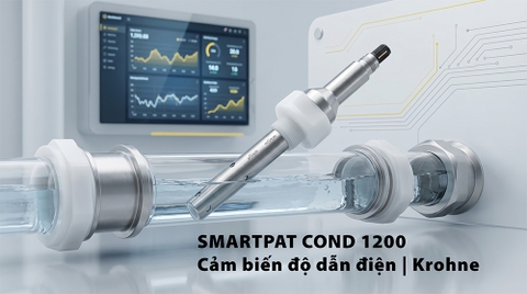 Cảm biến độ dẫn điện online Krohne lắp trên đường ống nước để giám sát chất lượng nước
