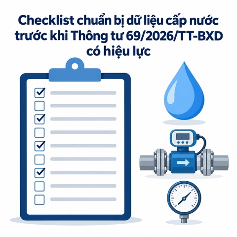 Checklist chuẩn bị dữ liệu cấp nước trước khi Thông tư 69/2026/TT-BXD có hiệu lực