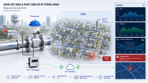 Datalogger IoT nước truyền dữ liệu flowmeter pressure sensor