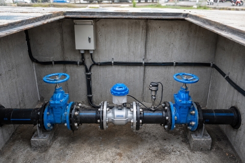 Flowmeter tại điểm đo Smart Water trên mạng lưới cấp nước