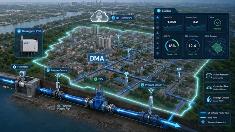 DMA kết hợp quản lý áp lực và hệ thống ống kỹ thuật GS