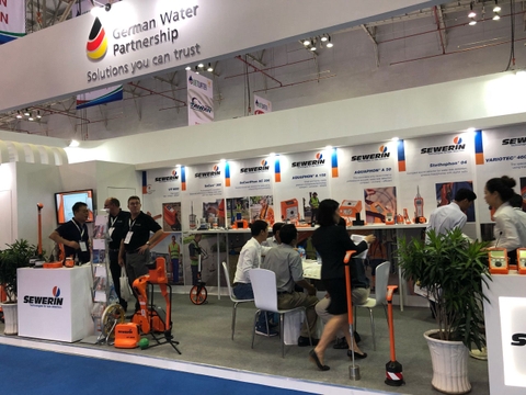 Hình ảnh gian hàng trưng bày và giới thiệu thiết bị Sewerin