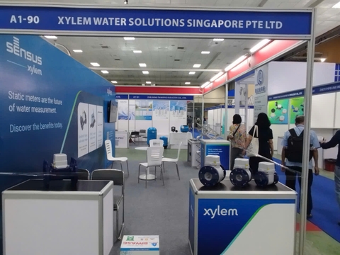 Gian hàng Xylem tại Vietnam water week - Nổi Bật Với Đồng Hồ Nước Siêu Âm Sensus Cordonel