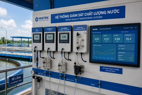 Hệ thống quan trắc chất lượng nước online tại nhà máy nước theo QCVN 01-1-2024-BYT