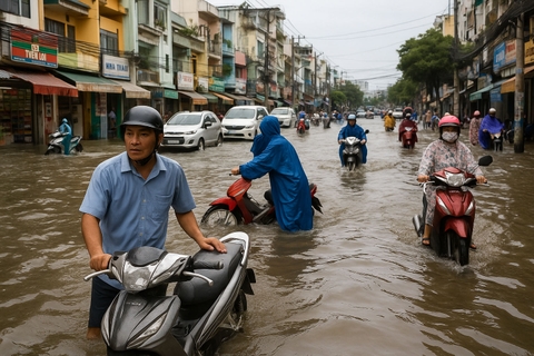 Hình ảnh ngập lụt tại miền Trung/TP.HCM