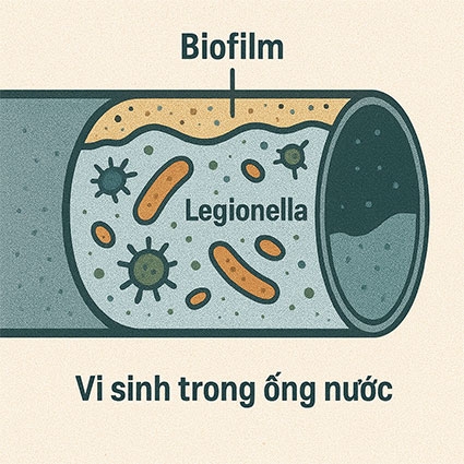 Hình minh họa vi sinh trong ống nước