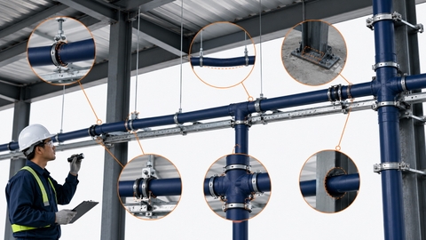 Kiểm tra support rail và anchor của hệ thống Siphonic