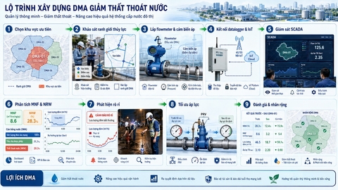 lộ trình xây dựng DMA giảm thất thoát nước