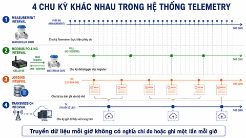 Phân biệt measurement interval polling interval logging interval và transmission interval