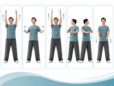 Năm động tác khí công buổi sáng