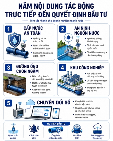 5 nội dung tác động trực tiếp đến quyết định đầu tư cho doanh nghiệp ngành nước