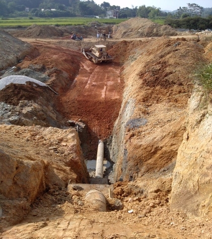 Ống dẫn nước thủy lợi qua đường cao tốc tại thành phố Cao Bằng: Hệ thống ống HDPE DN500 PN10 Bình Minh