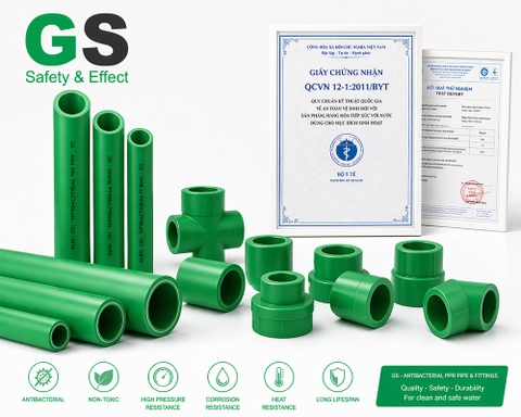 Ống và phụ kiện PP-R kháng khuẩn GS cùng hồ sơ kiểm định