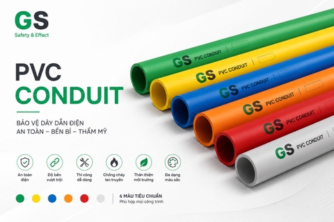 Bộ ống PVC Conduit GS nhiều màu cho thi công điện