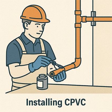 Hình minh họa quá trình thi công ống CPVC cho PCCC