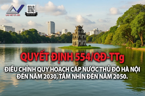 Quyết định 554/QĐ-TTg: Điều chỉnh quy hoạch cấp nước Thủ đô Hà Nội đến 2030