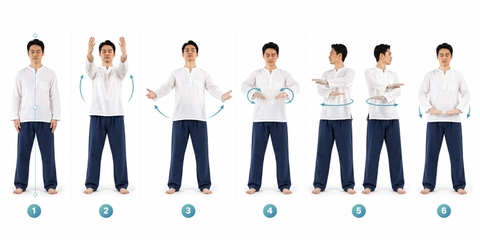 Sáu bài tập khí công đơn giản tại nhà